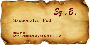 Szoboszlai Bod névjegykártya